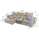 Ver imagem 4 de Sofá Retrátil Reclinável 2,30m Nivus Cinza c/ Molas Ensacadas - King House