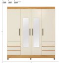 Ver imagem 6 de Guarda Roupa Roupeiro Casal Mônaco 4 Portas 6 Gavetas Espelho e Pés PVC Cinamomo Off White Demóbile
