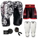 Ver imagem 7 de Kit Boxe Muay Thai Fheras Top Caveira Branca (03003450)