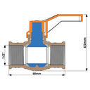 Ver imagem 2 de Registro de Esfera Rosca com Alavanca Pvc Predial Bitola 1/2'' Sistema V.a.r Marrom Durín
