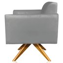 Ver imagem 7 de Poltrona Decorativa Isabella Base Giratória Madeira Suede Grafite - Gran Belo