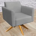 Ver imagem 2 de Poltrona Decorativa Isabella Base Giratória Madeira Suede Grafite - Gran Belo