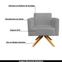 Ver imagem 4 de Poltrona Decorativa Isabella Base Giratória Madeira Suede Grafite - Gran Belo