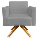Ver imagem 6 de Poltrona Decorativa Isabella Base Giratória Madeira Suede Grafite - Gran Belo