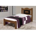 Ver imagem 1 de Cama de Solteiro Paris de Madeira Maciça Tauari - Cor Imbuia/preto
