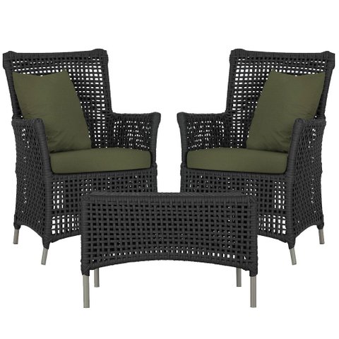 2 Poltronas e 1 Mesa Igapó em Alumínio Pintura Fendi Corda Náutica Estofado 13