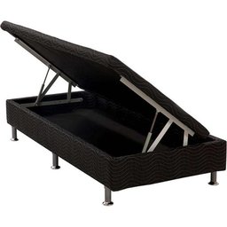 Base Baú Ortobom Solteiro Physical Preto 88x188x25 - 1 Base Baú Ortobom Solteiro Physical Preto 88x188x25 - 1