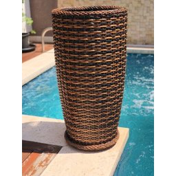 Vaso Coluna Fibra Sintética C Prato Alto Padrão 91cm Grande - 5