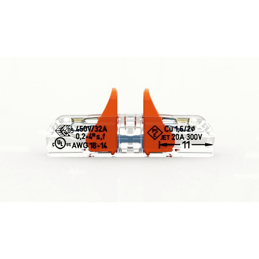 Conector Wago Compacto 2 Polos Inline 221 - 2411 Transparente 10 ...