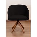 Ver imagem 2 de Poltrona Decorativa Redonda Pé Giratório de Madeira Cor:preto