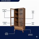 Ver imagem 4 de Cristaleira Madeira Maciça Pinus com Hdf Porta de Vidro Retrô Rattan Lisboa