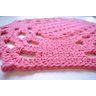 Tapete Rosa Feito em Crochê Oval 0,50 x 0,40 - 4