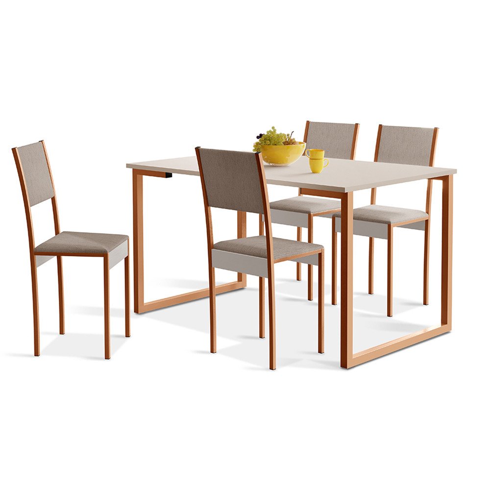 Conjunto de Mesa de Jantar com 4 Cadeiras Klm Store