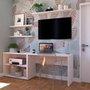 Ver imagem 1 de Conjunto Home Office com Escrivaninha, Estante Baixa e 3 Prateleiras Bramov