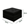 Puff Dobrável que Vira Colchão Cama Solteiro para Visitas Descanso Preto - 2