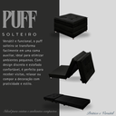 Ver imagem 2 de Puff Dobrável que Vira Colchão Cama Solteiro para Visitas Descanso Preto