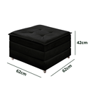 Ver imagem 3 de Puff Dobrável que Vira Colchão Cama Solteiro para Visitas Descanso Preto