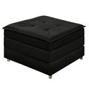 Ver imagem 4 de Puff Dobrável que Vira Colchão Cama Solteiro para Visitas Descanso Preto