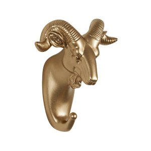 GANCHO PAREDE PORTA CHAVES CABIDEIRO EM RESINA UNICORNIO:Dourado
