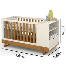 Berço Multifuncional Bkids Matic Off White/Freijó Eco Wood - 7 Berço Multifuncional Bkids Matic Off White/Freijó Eco Wood - 7