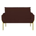 Ver imagem 5 de Poltrona Sofá Luxo Base Metal Dourado Recepção Escritório Marrom