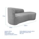 Ver imagem 3 de Kit Divã Recamier Orgânico França 250cm Lado Direito e 2 Poltronas Amore Linho