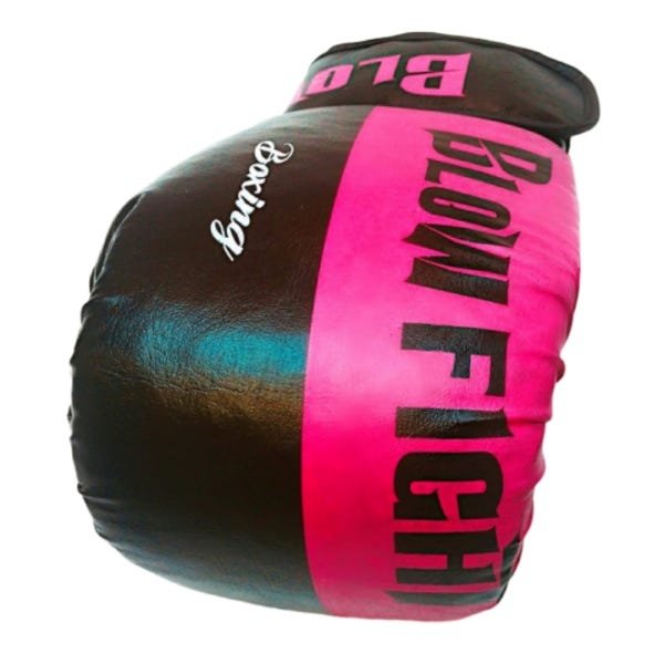 Luva de Boxe e Muay Thai Preto com Rosa Blow Fight 14 oz - 1