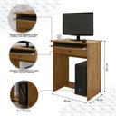 Ver imagem 3 de Mesa / Escrivaninha PR Com Bandeja Retrátil Pés Anti-umidade Bordas Ergonômicas 1 Gaveta Cor Freijó