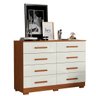 Cômoda Grande 8 Gavetas para Quarto Amora Cinamomo/off White - 2