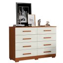 Ver imagem 2 de Cômoda Grande 8 Gavetas para Quarto Amora Cinamomo/off White