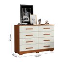 Ver imagem 3 de Cômoda Grande 8 Gavetas para Quarto Amora Cinamomo/off White