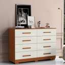 Ver imagem 1 de Cômoda Grande 8 Gavetas para Quarto Amora Cinamomo/off White