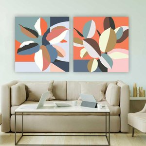 Quadro Tela Composição Evidência No Chassi 2X 60X60Cm