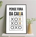 Ver imagem 1 de Quadro Frase Pense Fora da Caixa 24x18cm - com Vidro:madeira Branca