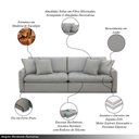 Ver imagem 3 de Sofá Cama Sala de Estar 210cm Reclinável Retrátil Pés de Aço Preto com Almofadas Caixa Zero Chady Li