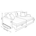 Ver imagem 4 de Sofá Cama Sala de Estar 210cm Reclinável Retrátil Pés de Aço Preto com Almofadas Caixa Zero Chady Li