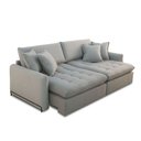 Ver imagem 5 de Sofá Cama Sala de Estar 210cm Reclinável Retrátil Pés de Aço Preto com Almofadas Caixa Zero Chady Li