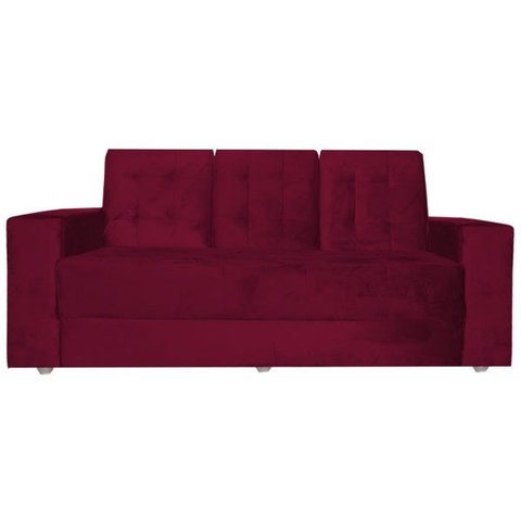 Sofá 3 Lugares 1,90m Vitoria Suede Vermelho