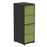Armário de Arquivo Oficio 4 Gavetas Pandin 47 Cm (larg) Aço Preto C/ Frente Gaveta Verde C/ Chave - 1