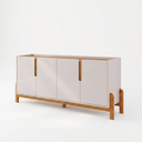 Ver imagem 3 de Conjunto Buffet + Cristaleira Lizz Off White Buffet 170 cm Casa D