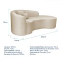 Ver imagem 3 de Recamier Curvo Orgânico 200cm 3 Lugares Lado Direito para Sala de Estar Bouclé Londres