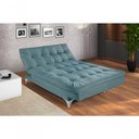 Ver imagem 6 de Sofá Cama Versátil 3 Lugares Império Reclinável Pés de Alumínio Espuma D33 Suede Azul Turquesa