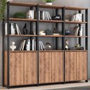 Ver imagem 1 de Estante para Livros Industrial 6 Portas Preto/solanum - Foscarini