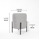 Ver imagem 3 de Kit 02 Puff Siena 45cm Decorativo Puffe Banqueta Tecido Linho