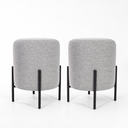 Ver imagem 2 de Kit 02 Puff Siena 45cm Decorativo Puffe Banqueta Tecido Linho