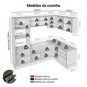 Ver imagem 3 de Armário de Cozinha Completa de Canto 416 Cm Rustic/preto Lux Madesa 01