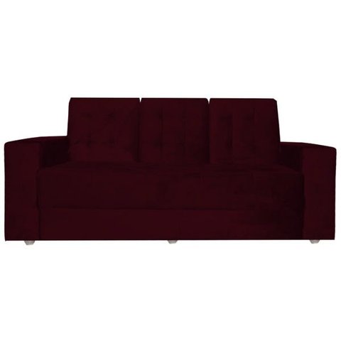 Sofá 3 Lugares 1,90m Vitoria Suede Vinho