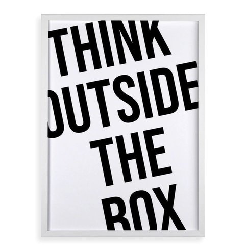 Quadro Think Outside The Box 24x18cm:moldura Branca