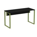 Ver imagem 1 de Mesa Escritório P25 Tub Pandin 170 Cm (larg) X 70 Cm (prof) Tampo Mdp Preto Pé Aço Tubular Verde