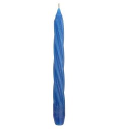 Kit 10 Velas Castiçal 20 Cm Candelabro Azul Escuro Espiral - 1